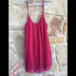 TOBI Maroon dress with lace trim!